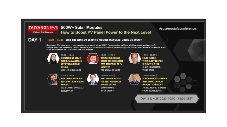 TaiyangNews Virtual Conference On 500W+ Solar Modules