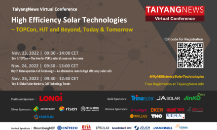 Nov. 23-25, 2022 TaiyangNews High Efficiency Solar Technologies Conference