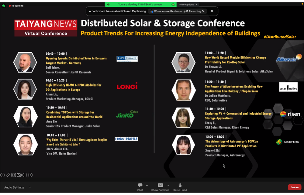 TaiyangNews Distributed Solar & Storage Conference