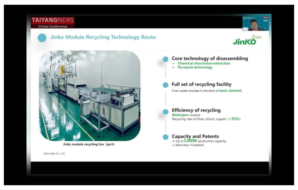 JinkoSolar PV Module Recycling Pilot Plant In Operation