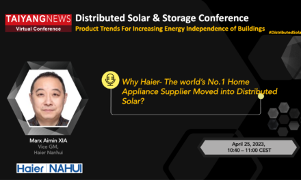 White Goods & Solar - VIDEO: Marx Aimin XIA from Haier Nanhui Explains Why The World’s No 1 Home Appliance Supplier Has Moved into Distributed Solar At TaiyangNews Event