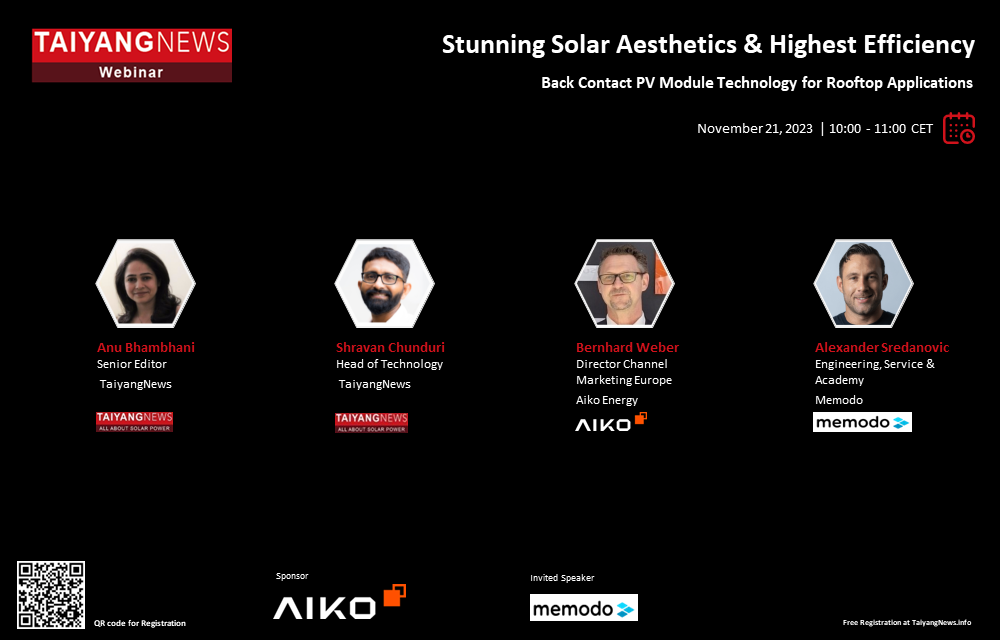 Nov. 21, 2023: Stunning Solar Aesthetics & Highest Efficiency