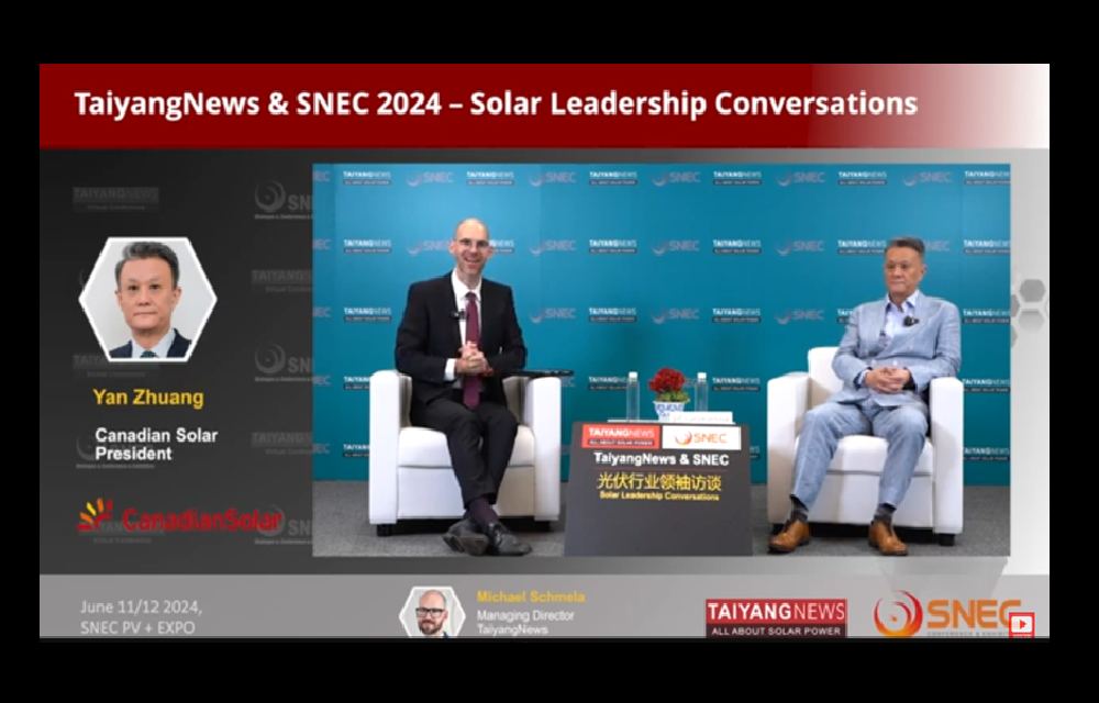 SNEC Exclusive: TaiyangNews’ Michael Schmela Interviews Canadian Solar’s Yan Zhuang
