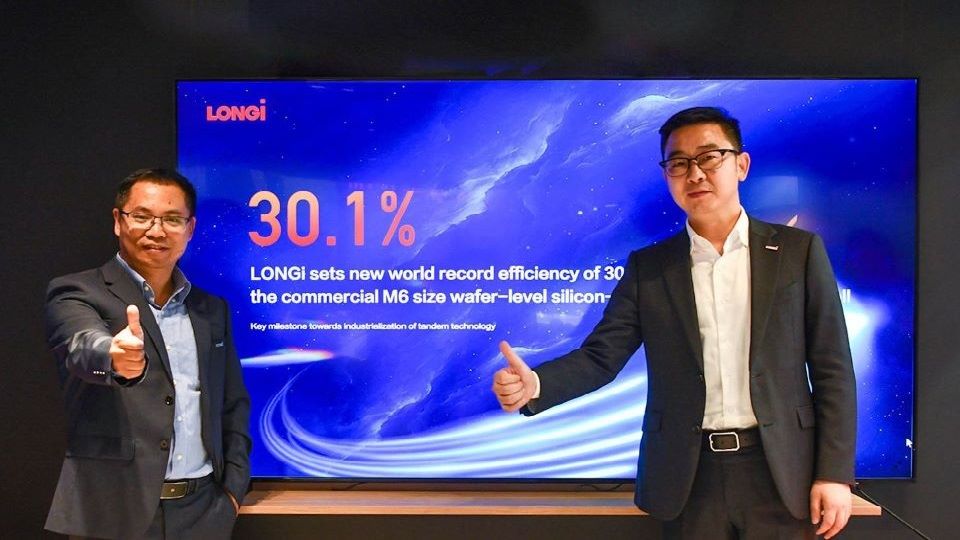 LONGi silicon-perovskite M6-based cell achieves 30.1% efficiency - TaiyangNews China Solar PV News Snippets